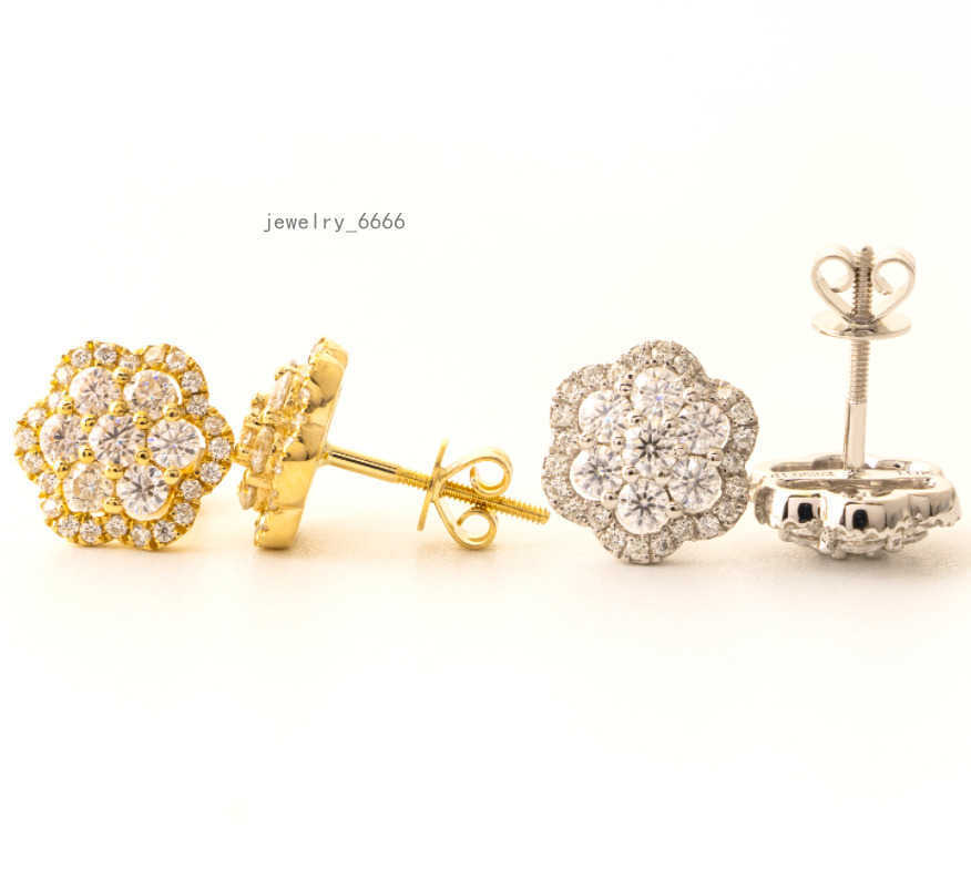 2022 New Arrival Fine Jewelry Iced Out Flowered Earrings Handmade 925 Sterling Silver Earrings