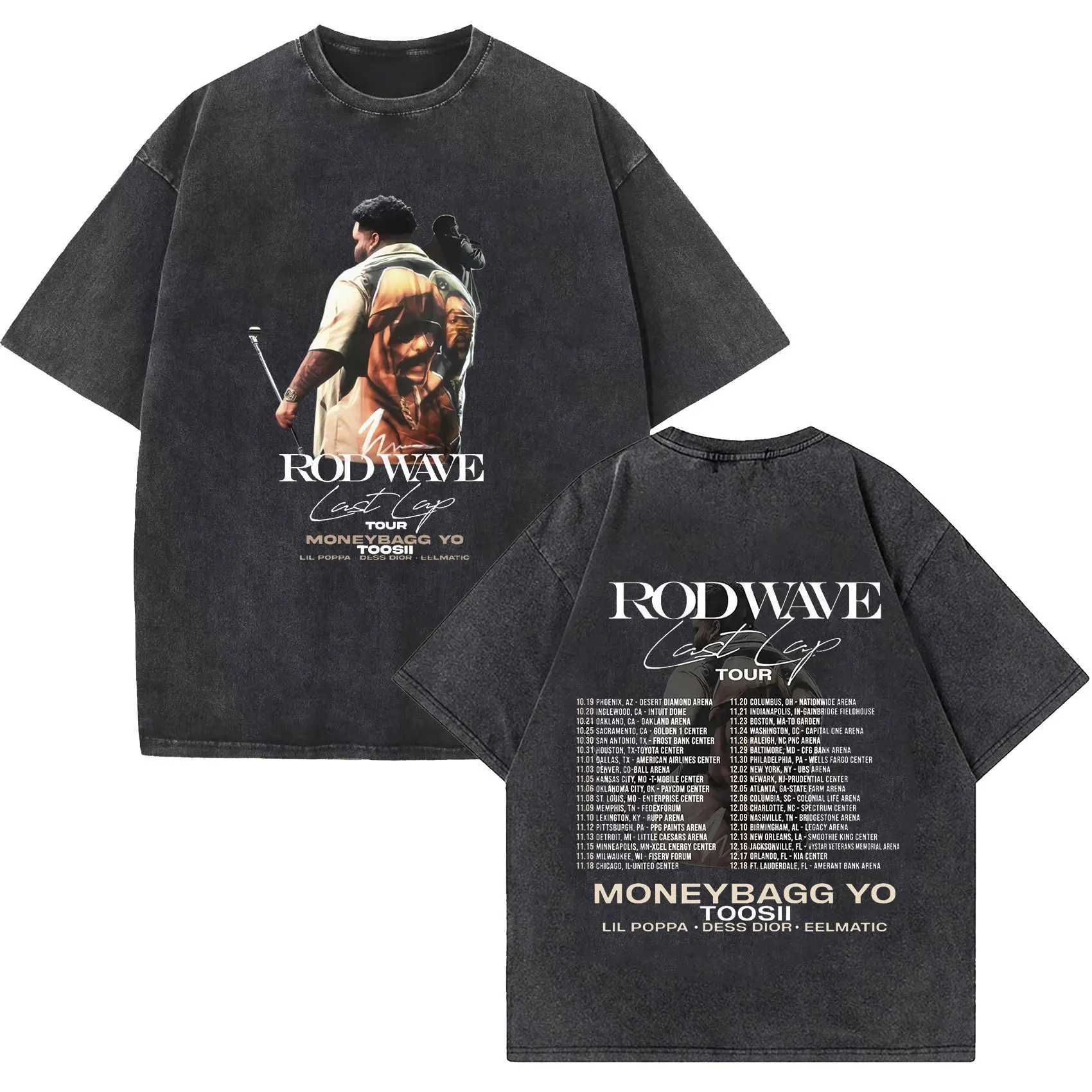 Singer Rod Wave Last Lap Tour 2024 New T Shirt Men Women Vintage Washed Short Sleeve T-shirts Hip Hop Clothing Oversized T-shirt X2501131