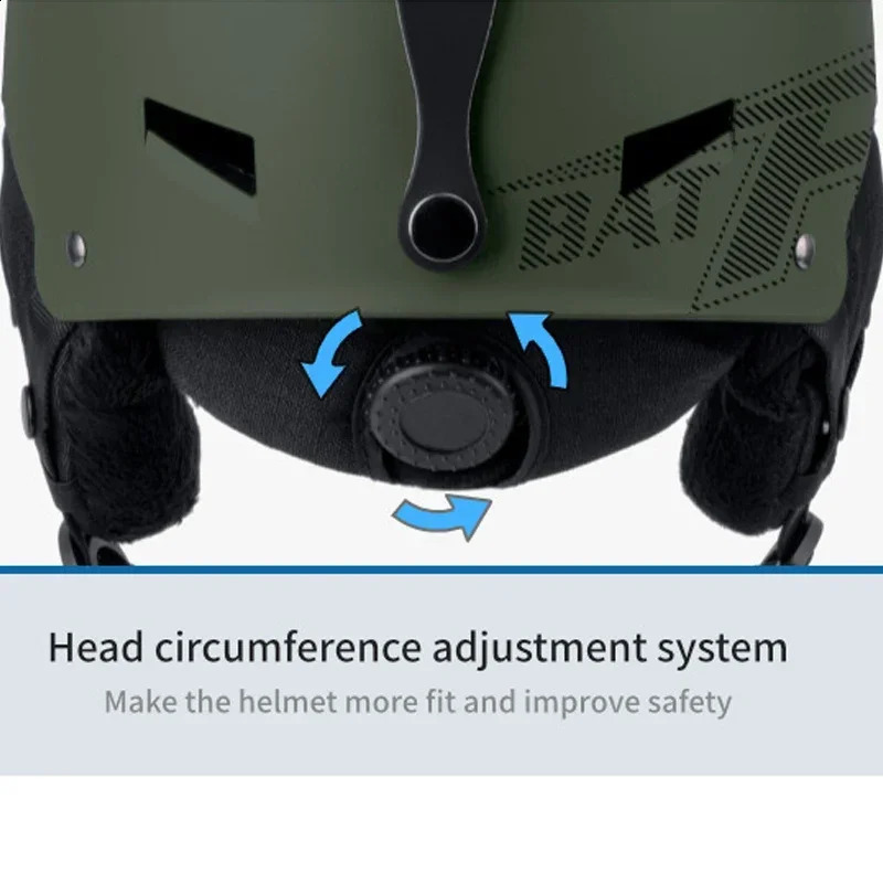 BAT Unisex Ski Helmet Halfcovered Skiing Snowboard Winter Sports Snow Skating IntegrallyMolded Men Women 250106z
