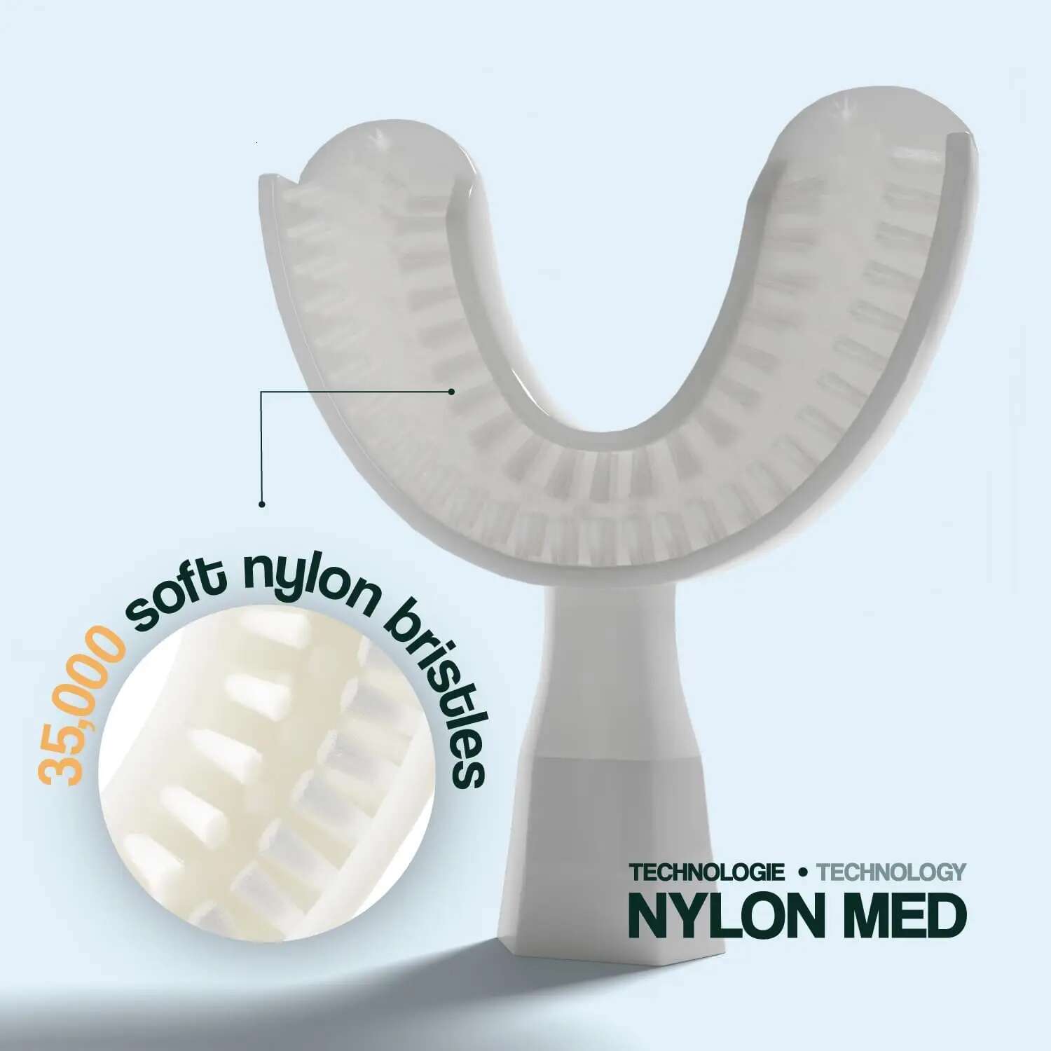 Y-Brush Electric Toothbrush Y-Shaped Brush 3 Months Battery Life - NylonBlack Premium Pack