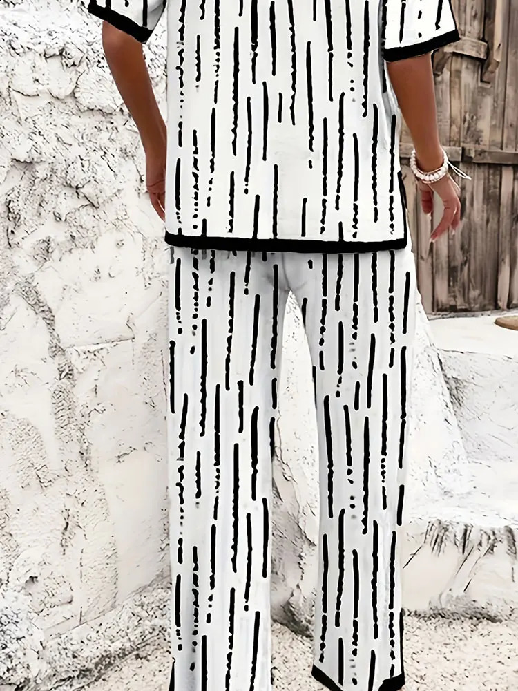 Elegant Woven Ladies Set Casual Comfortable Streetwear Style with Zipper High Waist Pants And Stand Collar Long Sleeve Top 250106