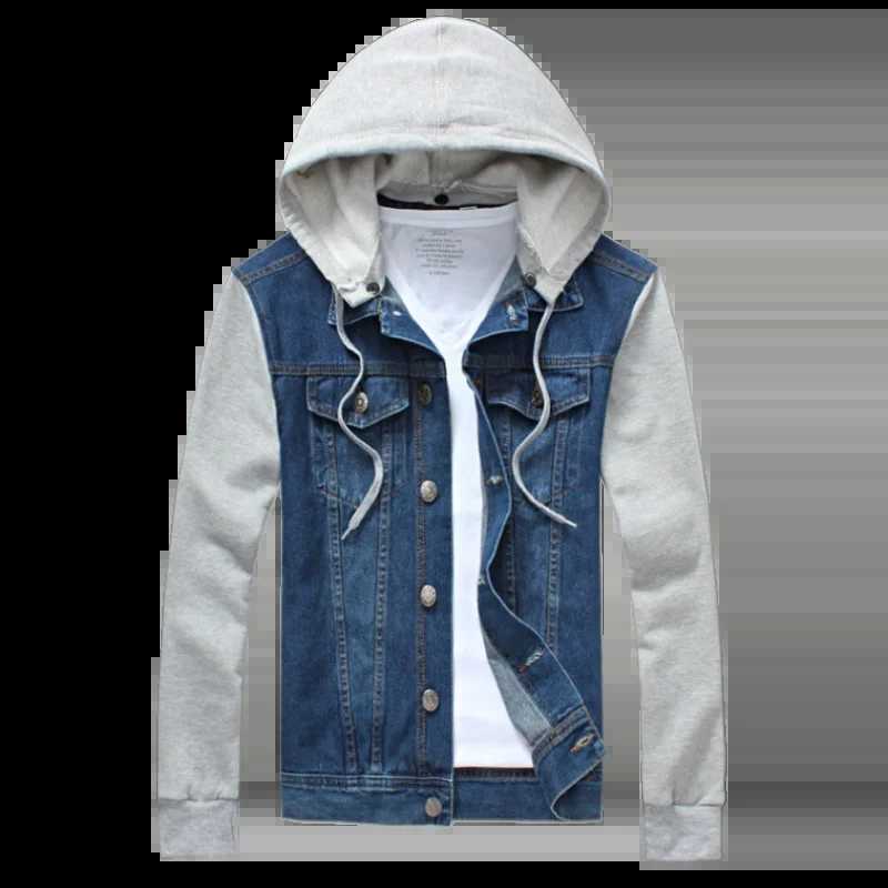 Mens casual denim jacket hooded jacket trendy and personalized simple mens jacket loose size fashionable denim top X250113