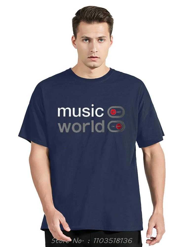 Mens Music World Printed T-Shirt 100% Cotton Oversized Classic Funny Graphic Tees for Men Women Summer Tops X250113