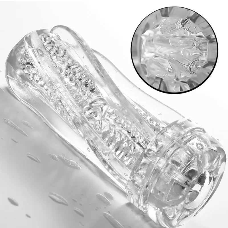 Reusable Male Masturbator Soft Pussy Sex Toys Transparent Vagina Adult Endurance Exercise Sex Products Vacuum Pocket Cup For MenXJ250113