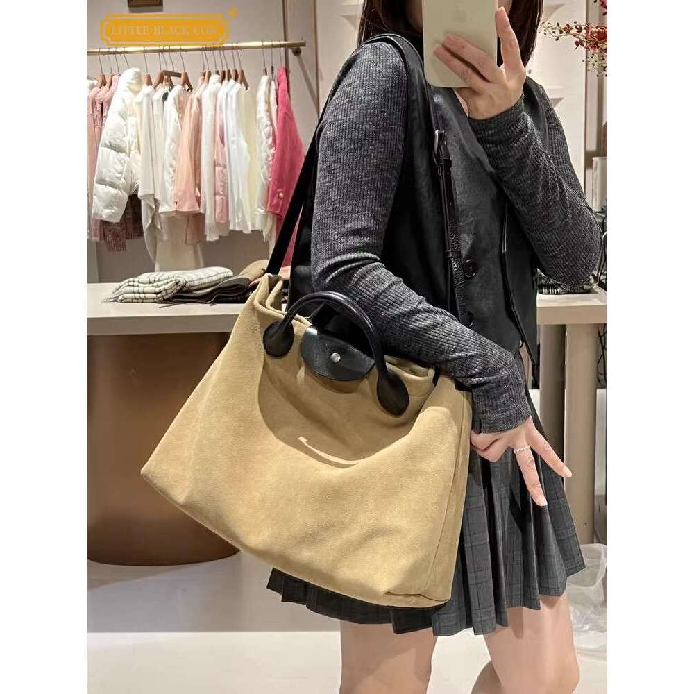 Large Capacity Women Casual Totes Handbag Cow Suede Leather Satchels Vintage Fashion Strap Shoulder Bag Teenager Girls Schoolbag