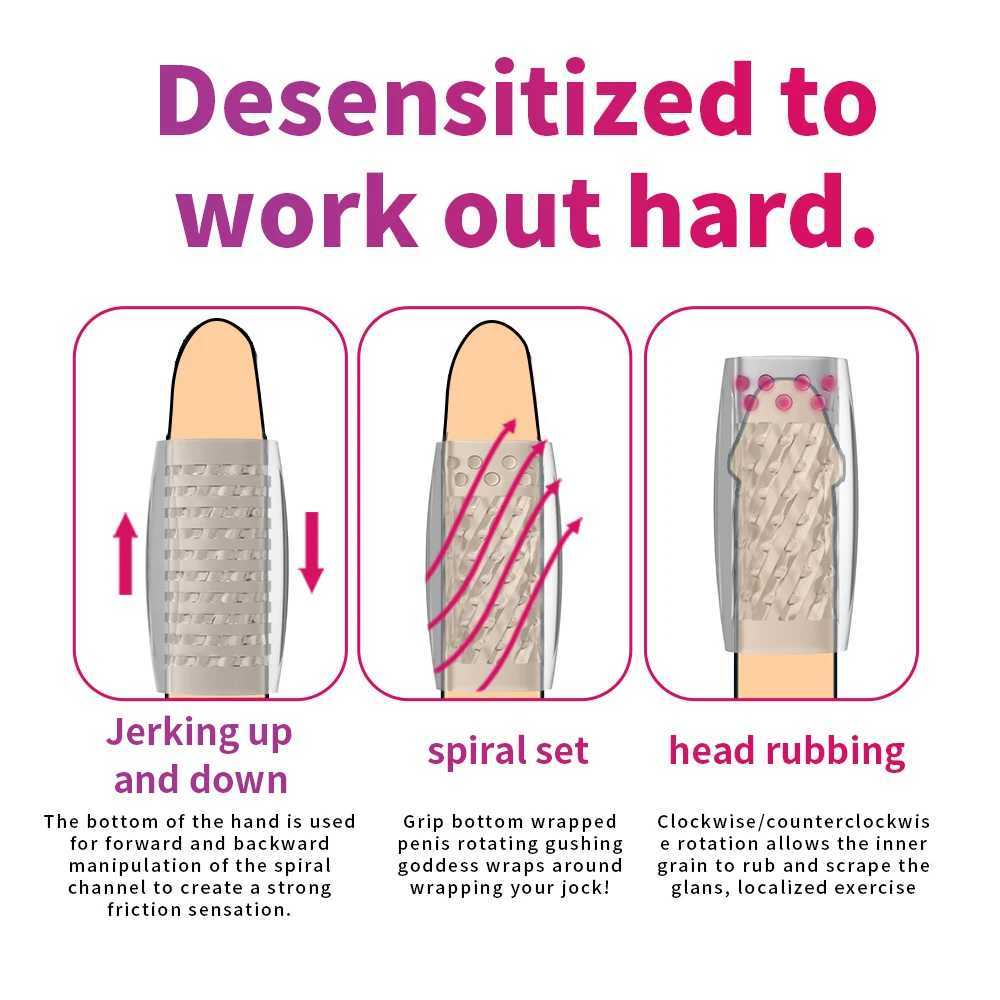 Transparent Male Masturbator Artificial Pussy Vaginal for Men Sucking Penis Pump Portable TPE Sex Toys for Adult SuppliesXJ250113