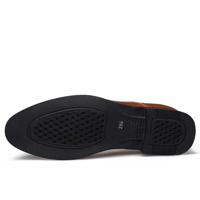 2023 Newly Mens Cowhide Leather Shoes Size 37-43 6CM Increasing Britis Leather Office Shoes Man Height Leather ShoesXJ250113