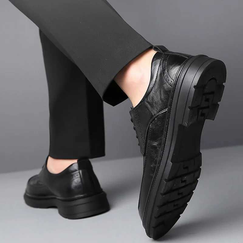 Men Shoes Brands 2023 Spring Oxford Business Leather Soft Casual Breathable Mens Loafers Flats Slip- Driving Shoe Sport MaleXJ250113