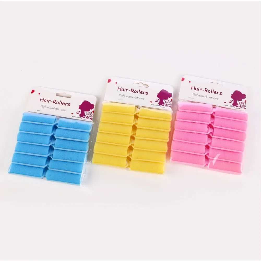 12 piece soft sponge foam pad hair clip curler salon hair curler DIY family hair tools W250113