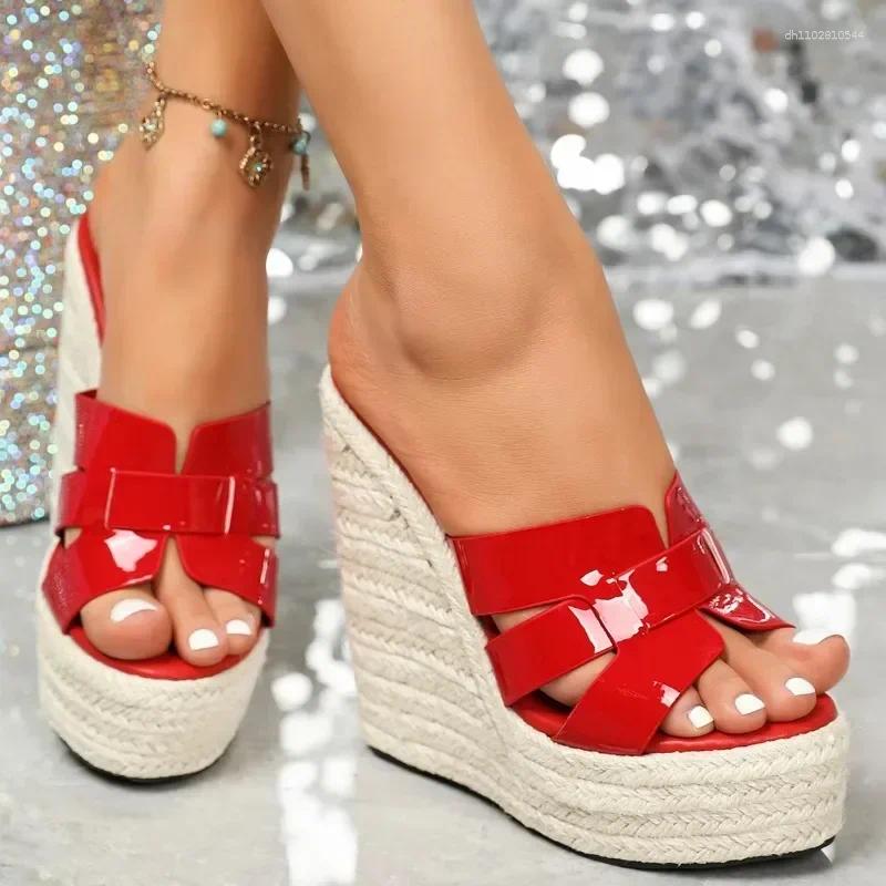 Designer Slide Sandals Womens Weave Wedge Sandals: Sexy Fish Mouth High Heel Platform Slippers for Women's Summer Casual Style ddmymoon