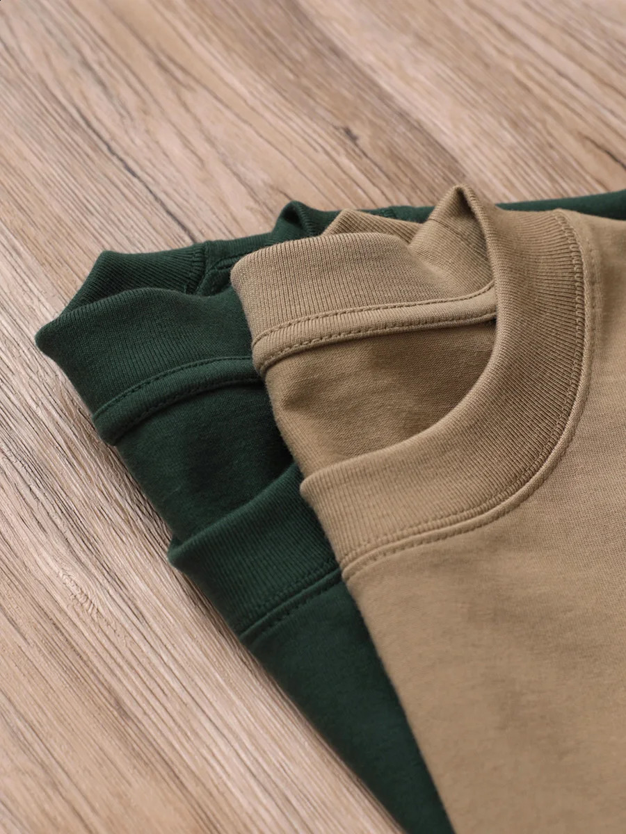 1129oz 320Grams Heavy Cotton Weight Oversized Loose Men Tshirt Solid Color Drop Shoulder Short Sleeve High Quality 250113