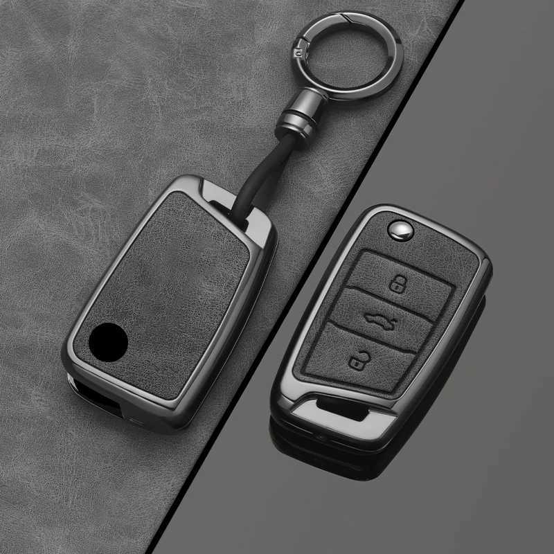 Car Key Alloy style car keycase cover for Volkswagen Golf 7 MK7 Tiguan MK2 seats for Skoda Ateca Leon FR 2 Ibiza H250113