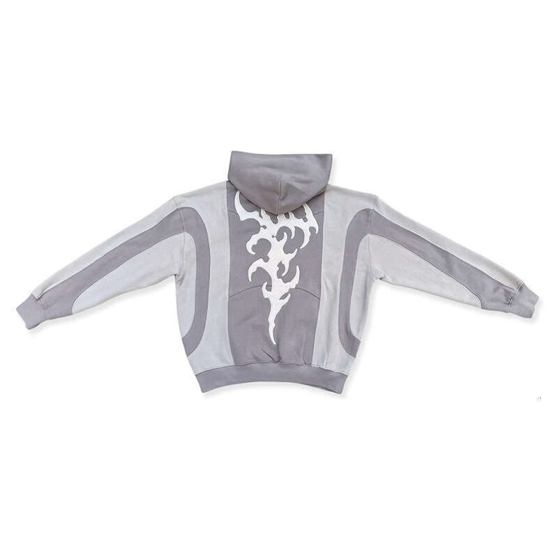 Gothic hip-hop punk style patchwork hoodie casual top