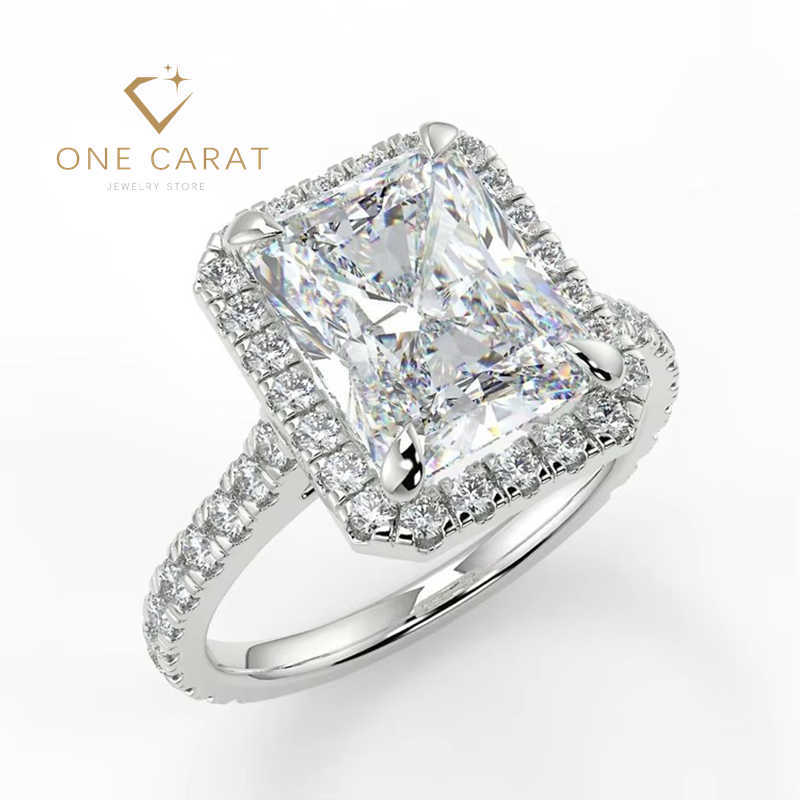 GRA Certified Radiant Cut Moissanite Dia 2 Carats 14K Real Gold Jewelry Engagement Wedding Ring For Women man