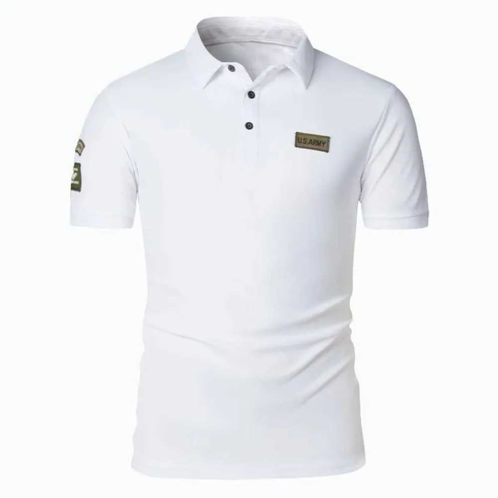 New Arrival Mens polo shirt short sleeved top T-shirt summer casual collar with tactical T-shirt attached Z250113