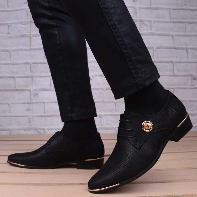 Wedding Dress Shoes Men pu Leather Casual Shoes Breathable Oxford Shoe with Heel Business Social Shoe Male Chaussure HommeXJ250113