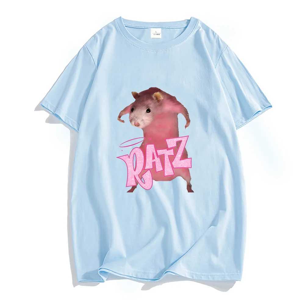 Ratz Pink Cartoon T-shirt 100% Cotton Short SLeeve Mens Tee-shirt Casual KAWaii Summer O-neck Tshirt Cute Male Soft Shirts X250113