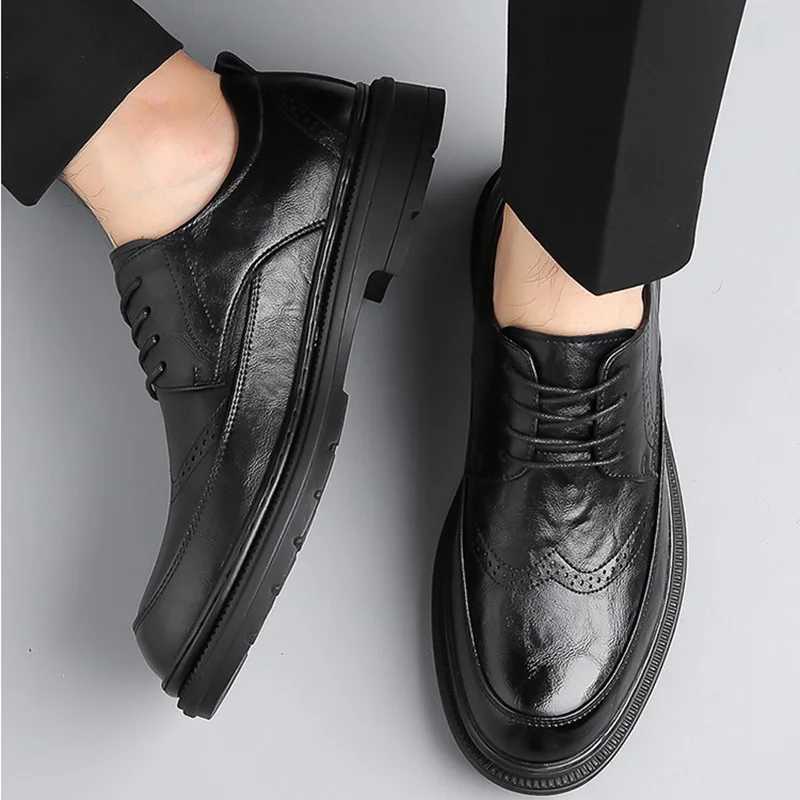 Men Shoes Brands 2023 Spring Oxford Business Leather Soft Casual Breathable Mens Loafers Flats Slip- Driving Shoe Sport MaleXJ250113