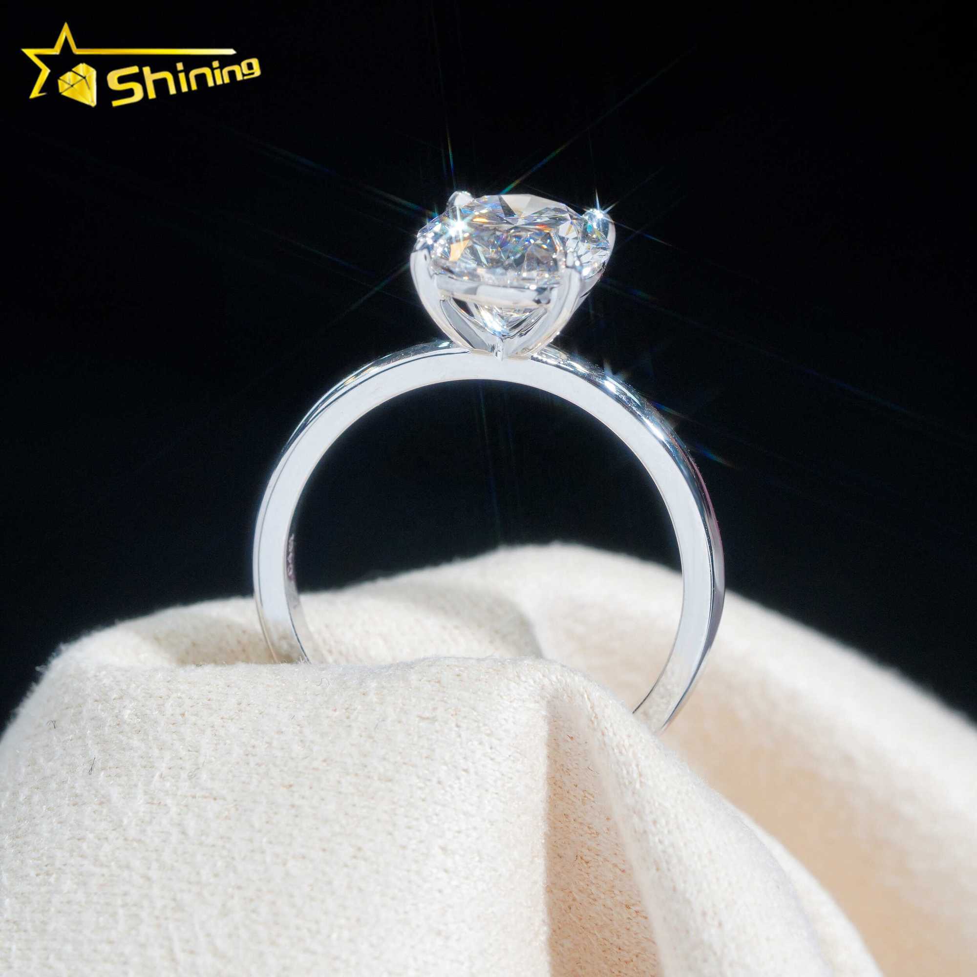 Big Oval Solitaire Brilliant Cut 3.04ct VS1 Lab Grown Diamond CVD Engagement Ring 18K Solid Gold Wedding Rings
