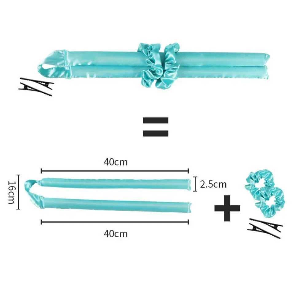 New Lazy Non Heat Curling Rod Head with Non Heat Silk Curling Ribbon Curler Sleep Soft Curler Foam Hair Clip W250113