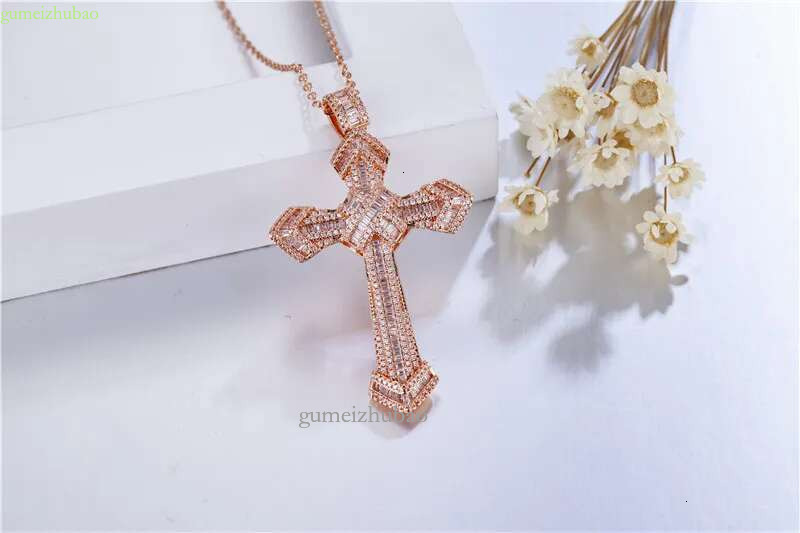 Jewelry Christianity Cross Pendants sona dia painting full Real sier & 14K gold Hip hop Necklace For women men