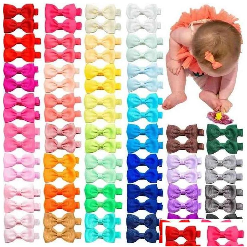 Pins 80 Pieces Baby Clips 2 Inches Bows Fully Wrapped Alligator For Infant And Girls 40 Colors In Pairs Aa220321 Drop Delivery P Otkgc