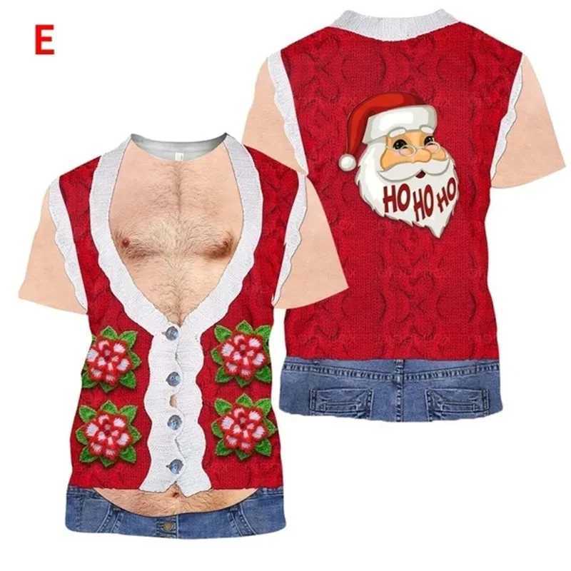 3D Print Funny Graphic T Shirts All Over Printed Hairy Ugly Christmas T Shirts For Men Casual Short Sleeve Streetwear Tee Tops X250113