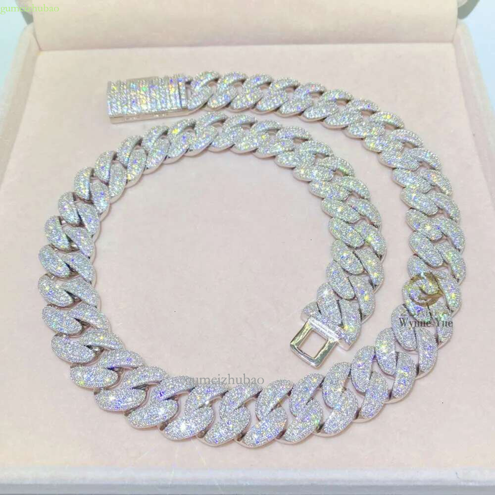 Fresh Bussdown 350g Hiphop 18mm S Iced Out Flawless Moissanite Miami Cuban k Chain