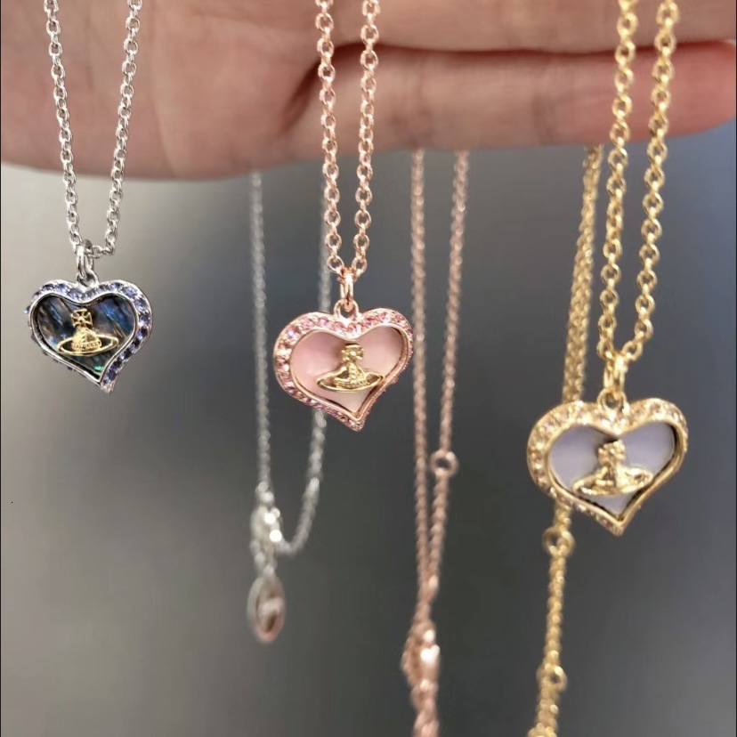 Designer Vivianes Wests Woods High Version Empress Dowager Love Shell Saturn Necklace Is Small Exquisite and White with a Good Texture