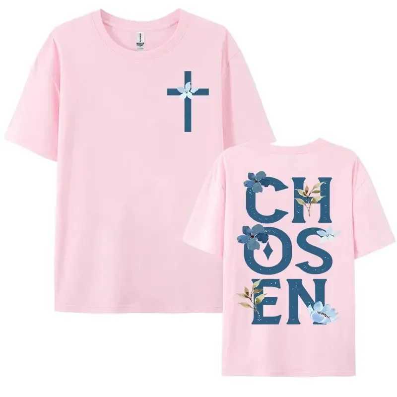 Chosen Floral Aesthetic Bible Verse T-shirts Womens Trendy Christian Clothing T Shirt Mens Fashion Retro Style Classic T-shirt X250113