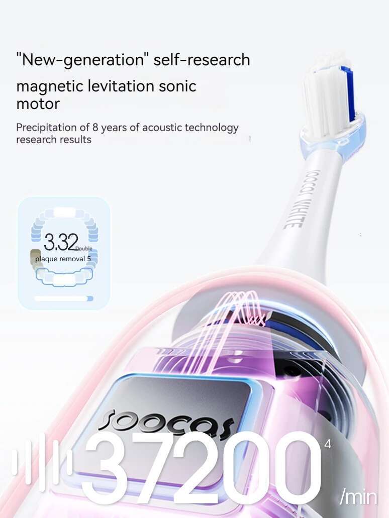 SOOCAS X3S Sonic Electric Toothbrush IPX8 Waterproof 180 Days Battery Life Ultrasonic Teethbrush Ultra Soft Bristles Nozzles