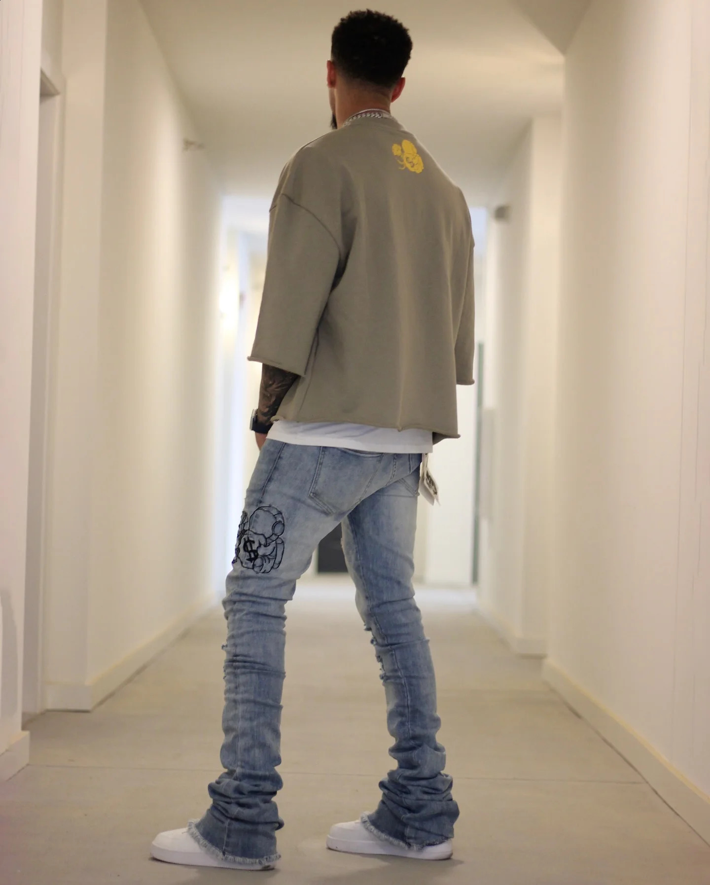 High Street Y2k Tops Sage Green Oversized Cropped Oversized Graphic t shirts Cotton Loose Style Couples Gothic Printed T shirt 250109