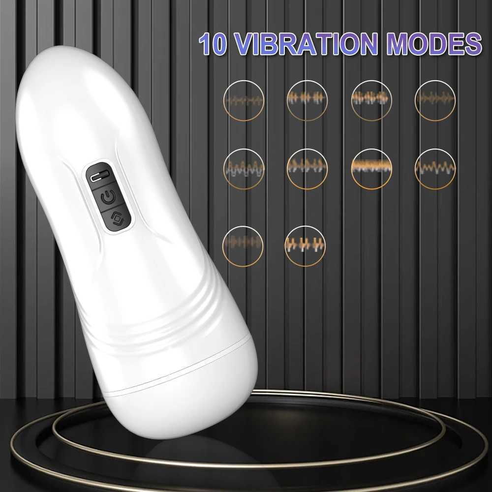Automatic Masturbator Blowjob Vibration Male Pocket Pussy Real Vagina Mane Penis Oral Masturbation Cup Adult Sex Toy for MenXJ250113