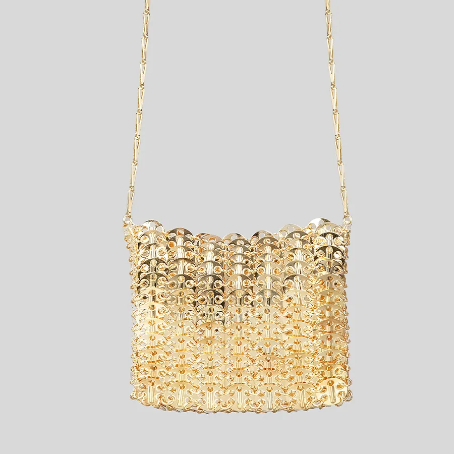 Elegant Ladies' Sequin Shoulder Bag - Designer Metal Beaded Crossbody Purse Ideal for Evenings