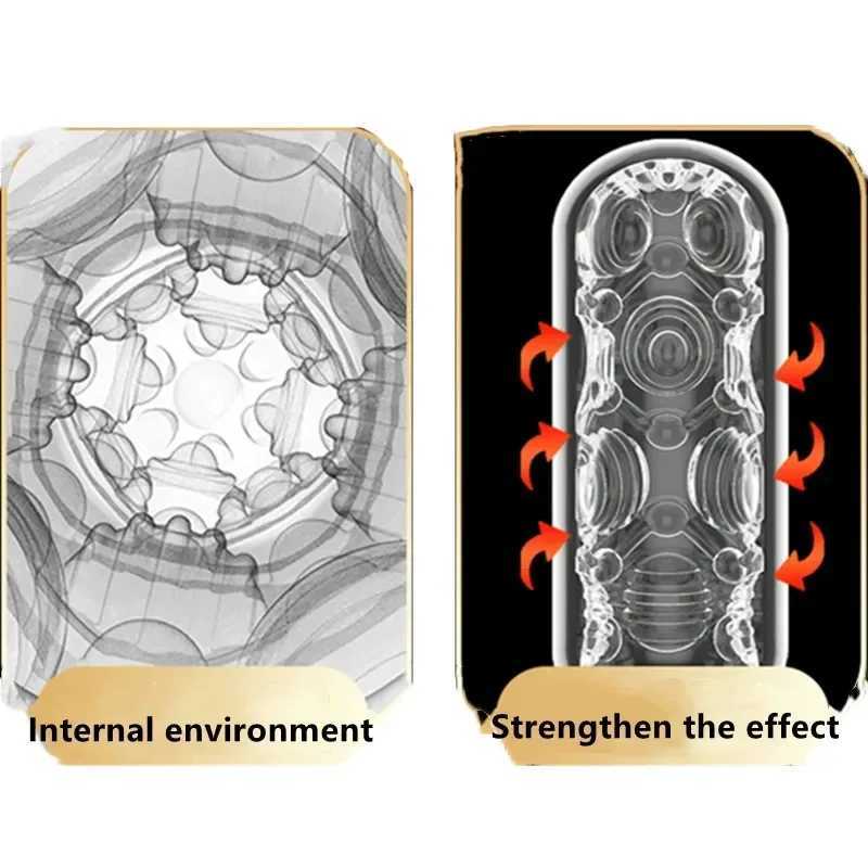 Male Masturbator Cup TPE Soft Transparent Penis MassageEndurance Exercise Transparent Exercise Sex Toys Blowjob Aadult toysXJ250113