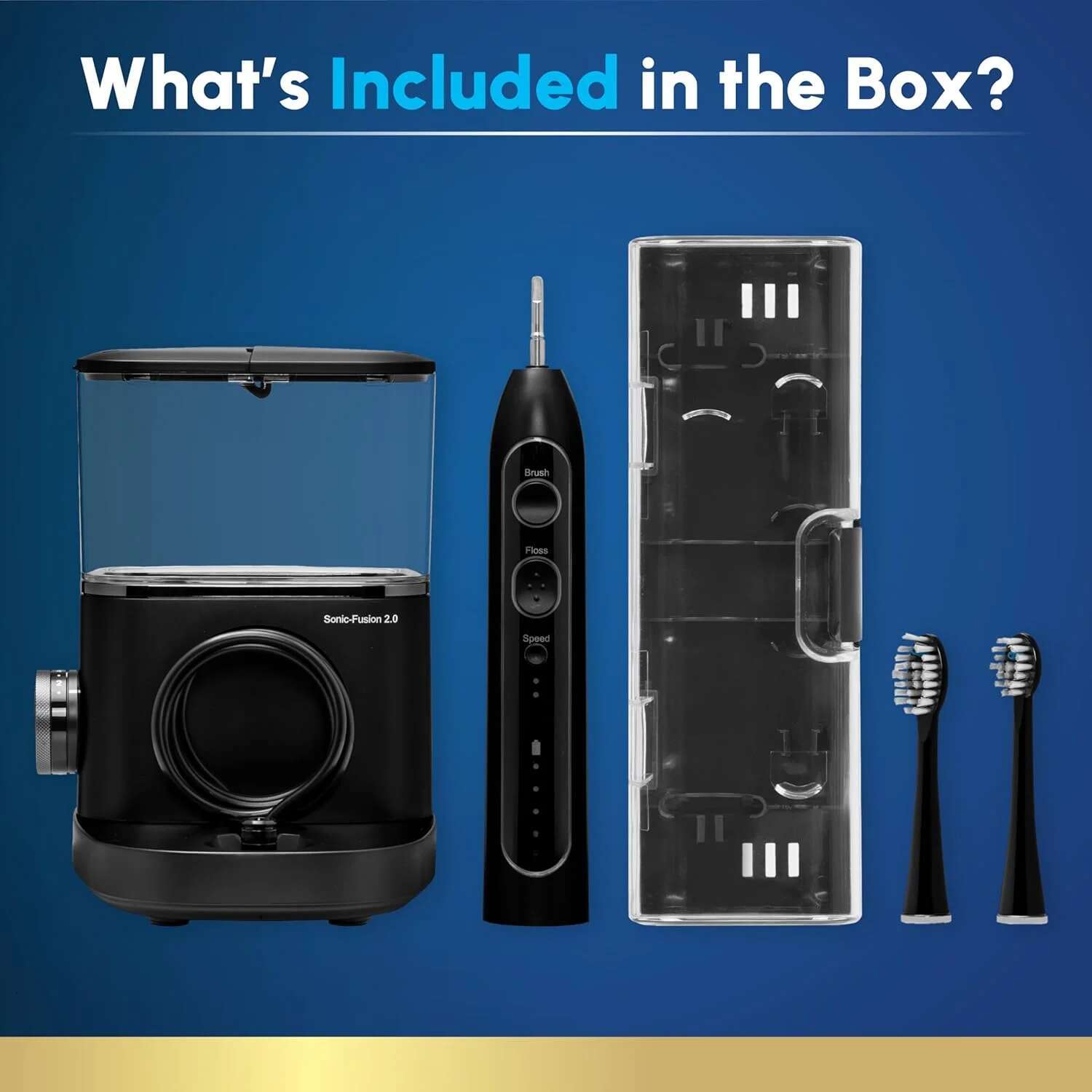 Professional ssing Toothbrush, Electric Toothbrush and Water sser Combo In One, Black SF-04, Packaging May Vary