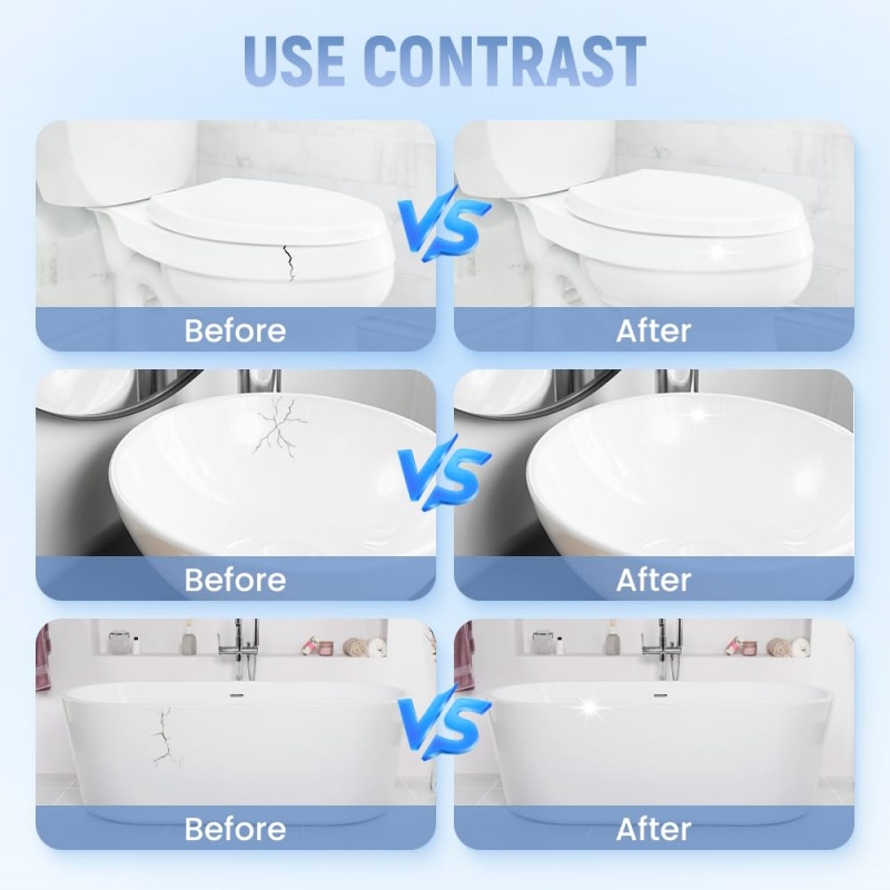 2pcs/set White Porcelain Repair Kit Ceramic Repair Paste Tile Tub Toilet Sink Shower Kits Chip Crack Hole Scratches Fix Adhesive