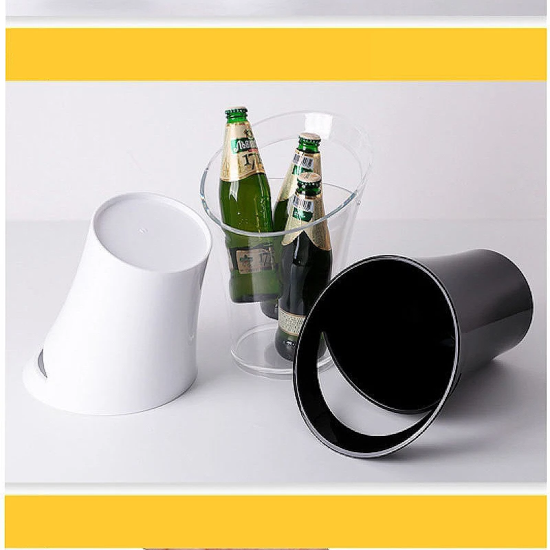 3.2L Ice Bucket Single Hand Champagne Beer Beverage Cooler Food Grade PP Plastic Party Kitchen Beverage Cooler