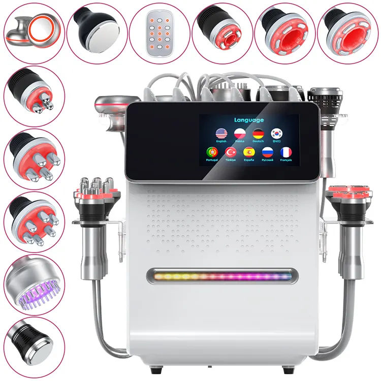 11 in 1 Portable 80K Cavitation RF EMS Lipolaser Slimming Machine Skin Tightening Body Massage Fat Burning Instrument Ultrasonic Cellulite Removal Mac