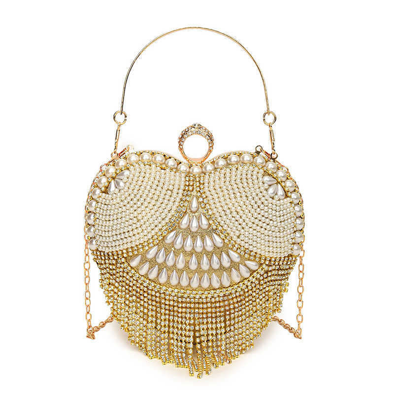 Bags Women's Bag 2024 New Fashionable Water Diamond Tassel Love Internet Celebrity Chain Crossover Banquet 250113