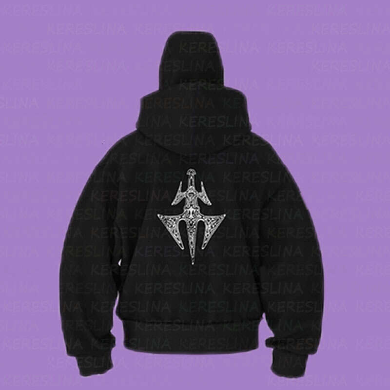 Overseas trendy brand double hat design letter hooded autumn and winter unisex loose Y2K sweatshirt