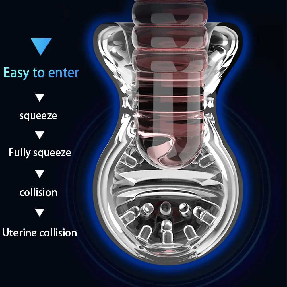 TPE Male Masturbator Cup Deep Throat Blow Job Erotic Realistic Vagina Oral Mouth Sex Toys For Men Adult Sex ShopXJ250113