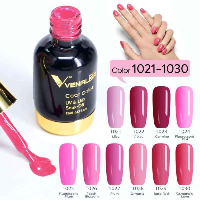 10pcs*12ml VENALISA Polish Red Series Lacquer Soak Off UV LED Varnish Organic Color Nail Gel VIP Kit