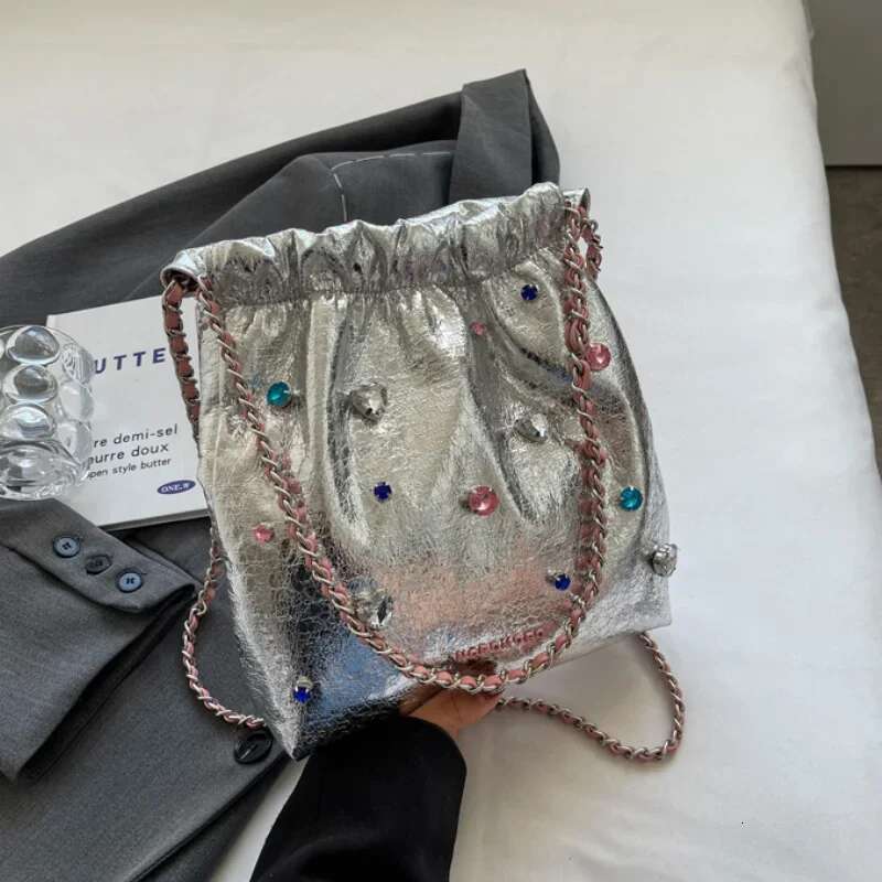 Dias Design Sier Leather Crossbody Bags For Women 2024 Designer Korean Fashion Chain Shoulder Bag Handbags