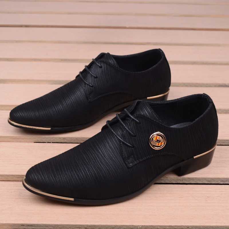 Wedding Dress Shoes Men pu Leather Casual Shoes Breathable Oxford Shoe with Heel Business Social Shoe Male Chaussure HommeXJ250113