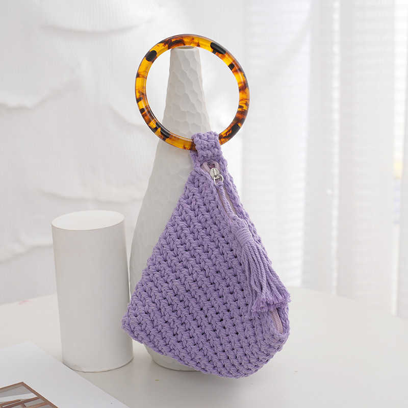 High Aesthetic Woven Phone Bag, Portable and Simple Handbag, Modern Casual Handbag for Girls, Straight 250113