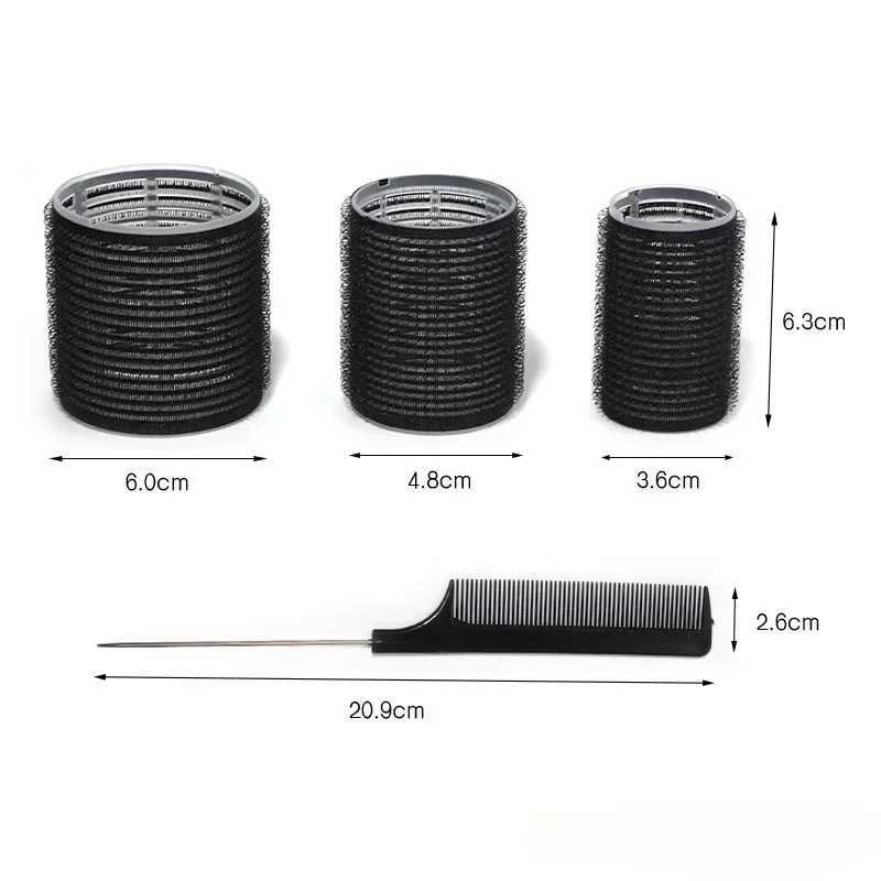 28pcs/hair roller set 18pcs plastic self clip hair curler 3-size hair roller 10pcs metal clip DIY hairdressing tool W250113