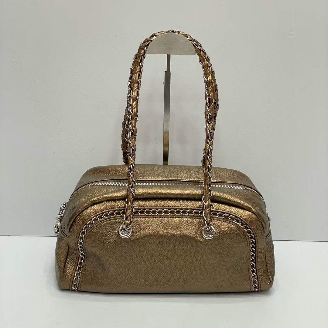 Vintage Womens Designer Genuine Leather Totes 2025 New Fashion Chain Belt Shoulder Bags Bowling Travel Duffle Bag Large Capacity Luxury Handbags Camera Bags 3053