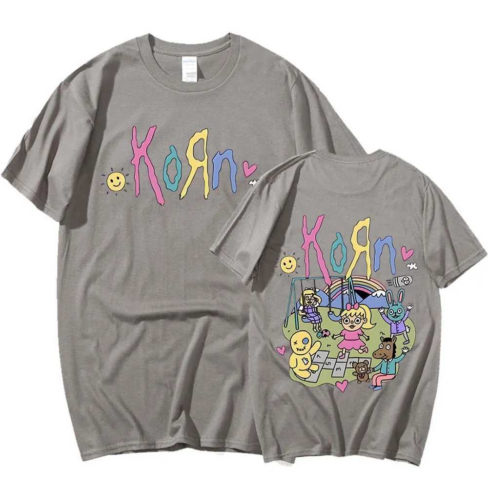 Korn Cartoon Rock Band Music Album T Shirt Mens 90s Vintage Metal Gothic Oversized T-shirt Streetwear Short Sleeve T Shirts X2501131