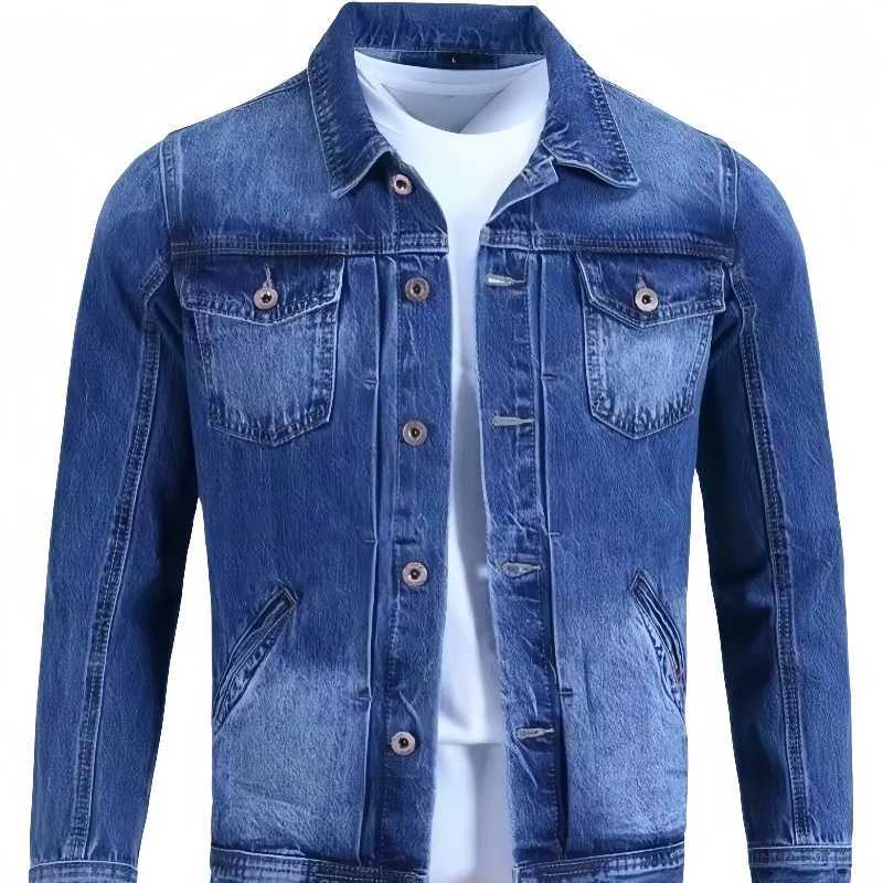 Spring Autumn Mens Retro Denim Jacket High Street Fashion Handsome Cargo Jacket Male Casual Outerwear Versatile Loose Top X250113